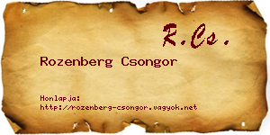 Rozenberg Csongor névjegykártya